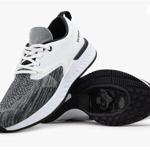 Tommaso Capri Women’s Walkable Indoor Cycling Shoes SPD – White/Grey – Worn Once